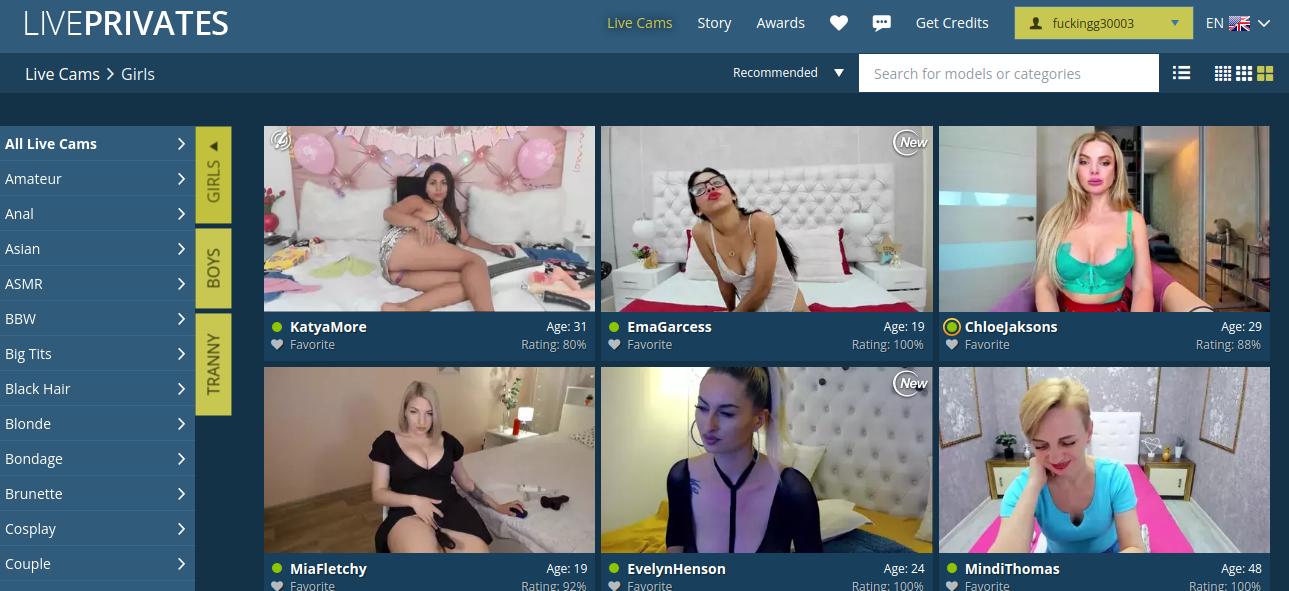 LivePrivates General Page With Live Cam Show